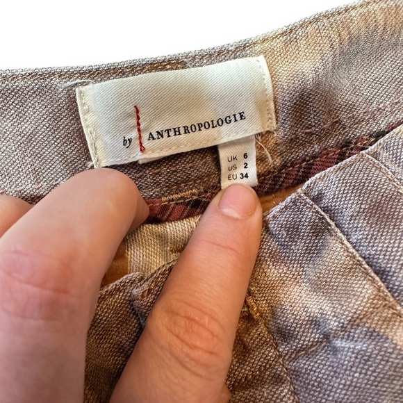 By Anthropologie Tamarind Linen Tapered Jogger Animal Giraffe Print Trouser SZ 2 - Picture 7 of 16